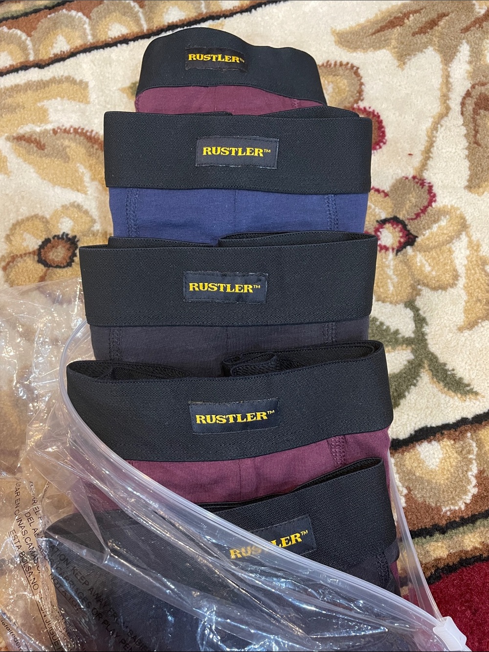 Rustler 5-Pack Men’s Boxer Briefs in Black, Navy & Burgundy